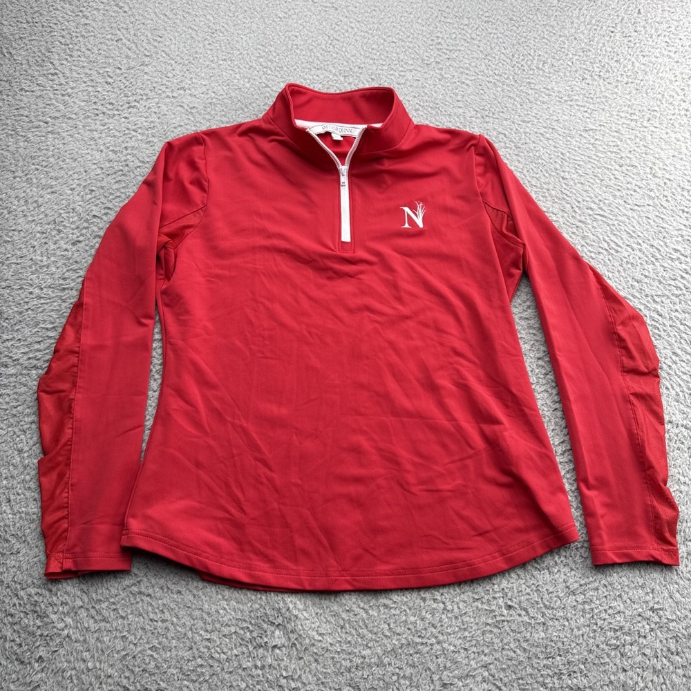 Smith & Quinn Ava 1/4 Zip Pullover Women M Red Like New Logo Activewear Top